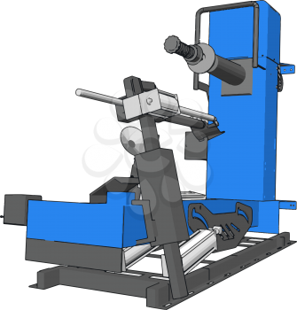 Vector illustration of  a blue bore lathe white background