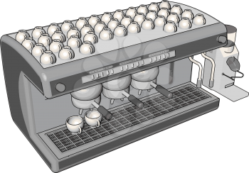 Simple vector illustration on white background of an espresso machine