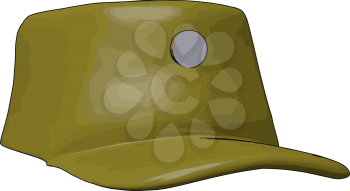 3D vector illustration on white background  of a brown military cap