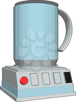 Simple vector illustration of an blue blender white background