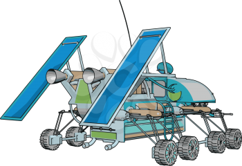 Fantasy space rover vector illustration on white background