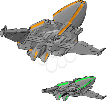 Fantasy spacecrafts vector illustration non white background
