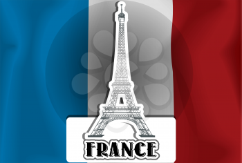 France, French Flag, Eiffel Tower vector illustration
