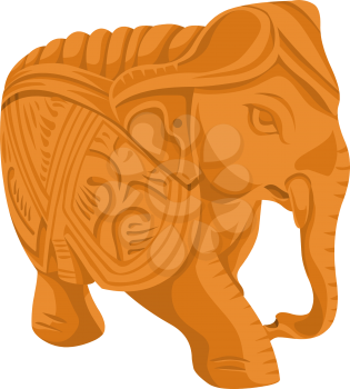 Vector illustration of elephant statue.