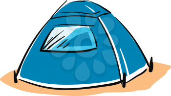 Blue camping tent vector illustration