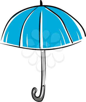 Illustration of a blue umbrella 