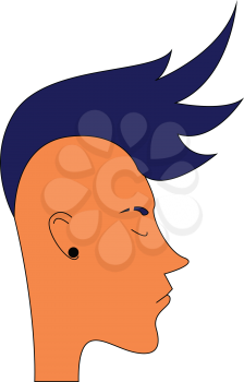 Guy with blue mohawk hairstyle 