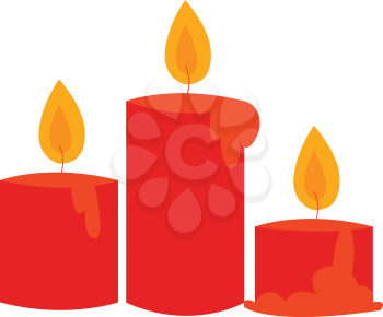 Burning orange candles vector illustration 
