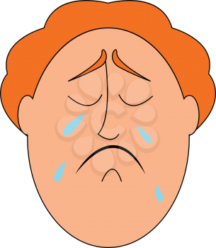 Kid crying vector illustration