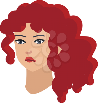 Redhead girl with curly hair 