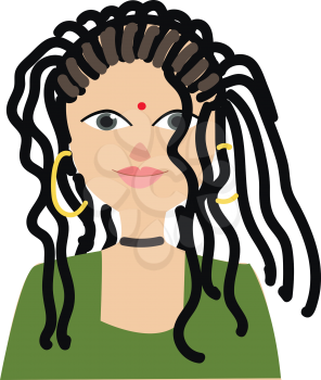 Girl with dreads vector illustration 