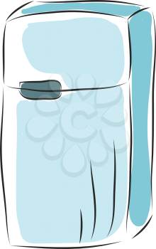 Baby blue colored fridge vector illustration 