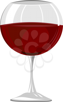 Red wine in glass vector illustration 