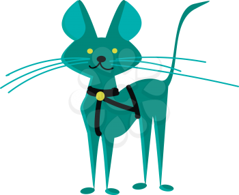 Green cat vector illustration 