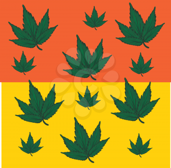 Marijuana orange and yellow flag illustration vector on white background 