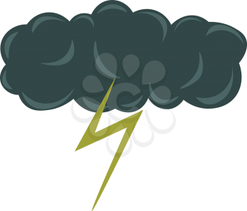 Dark thundercloud symbolizing adverse weather conditions vector color drawing or illustration 