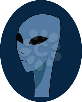 Clipart of a blue alien vector or color illustration