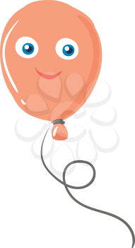 A pink floating balloon vector or color illustration
