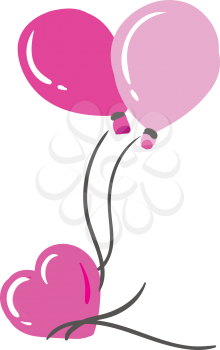 Decoration with three balloons vector or color illustration