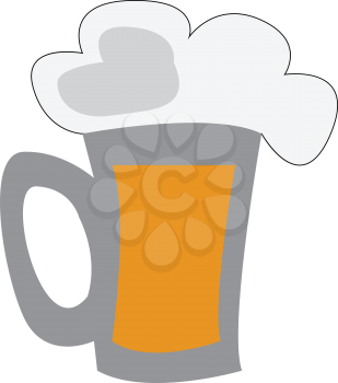 Beer mug with beer vector or color illustration