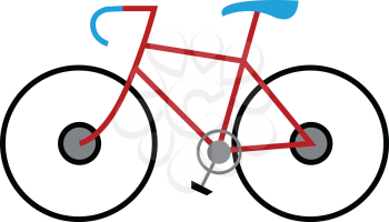 Bicycle with blue seat vector or color illustration