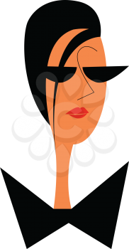 A woman in black attire vector or color illustration
