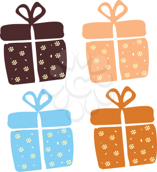 Four gift boxes vector or color illustration