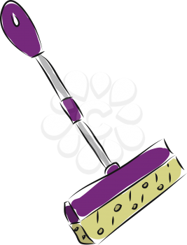 Pink mop illustration vector on white background 