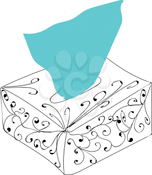 Paper napkins from the box illustration vector on white background 