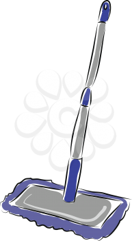 Purple new mop illustration vector on white background 