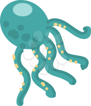 Octopus illustration vector on white background 
