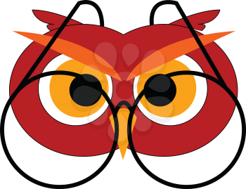 Owl with glasses illustration vector on white background 