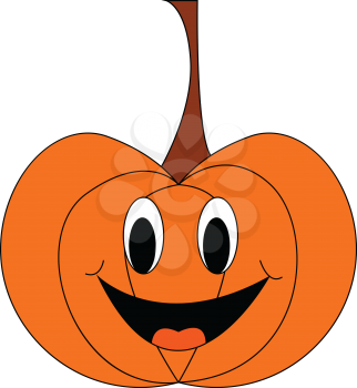 Pumpkin face illustration vector on white background 
