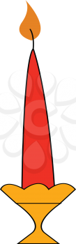 Red candle illustration vector on white background 