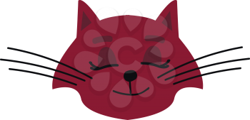 Red cat illustration vector on white background 