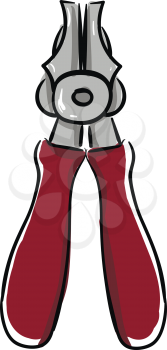 Red pliers illustration vector on white background 