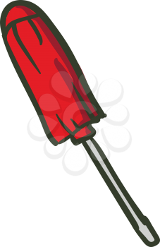 Red screwdriver illustration vector on white background 