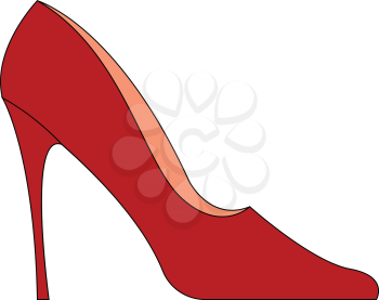 Red shoe illustration vector on white background 