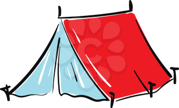Red tent illustration vector on white background 