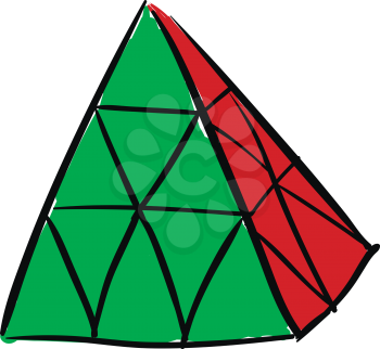 Rubik's cube pyraminx illustration vector on white background 