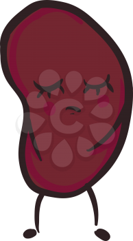 Sad bean illustration vector on white background 