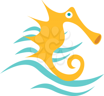 Seahorse illustration vector on white background 