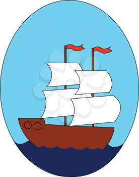 Ship illustration vector on white background 