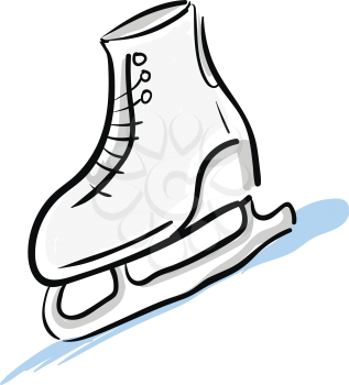 Ice skate illustration vector on white background 