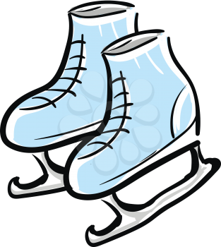Ice skates illustration vector on white background 