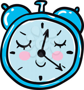 Sleeping clock illustration vector on white background 