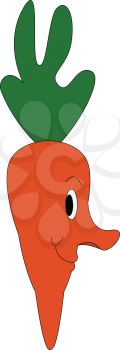 Smiling carrot illustration vector on white background 