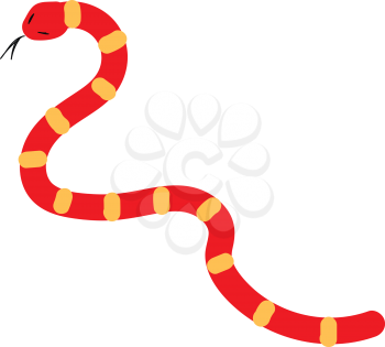 Red snake illustration vector on white background 