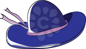 A blue summer hat vector or color illustration