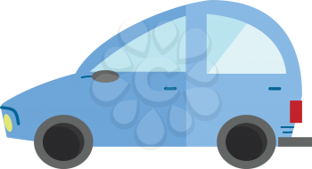A blue passenger car vector or color illustration